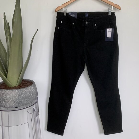 GAP Curvy True Skinny Jeans Black Mid Rise Sz 32 / 14 Regular NWT - Picture 6 of 10